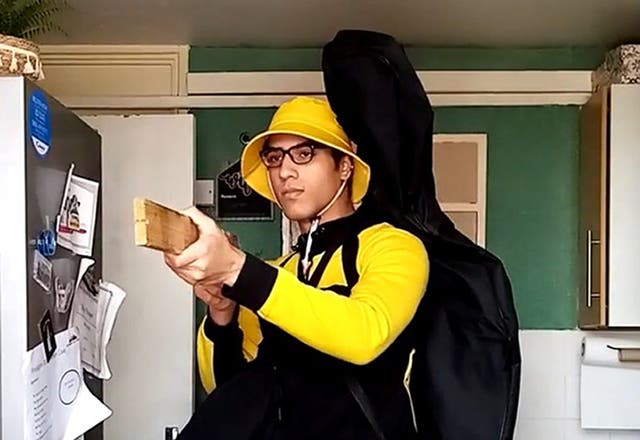 <p>Prosper had practised pretending to shoot people with a plank of wood in home-made videos (Bedfordshire Police/PA)</p>