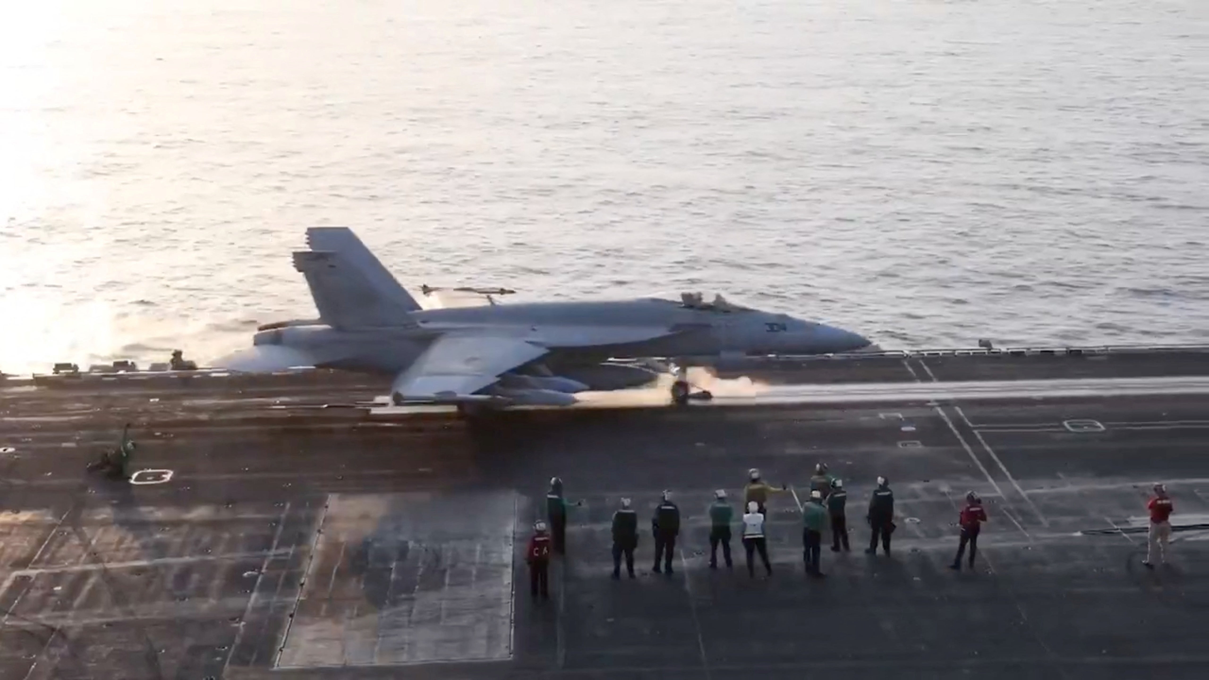 A fighter plane takes off for an operation against Houthi in an unknown location