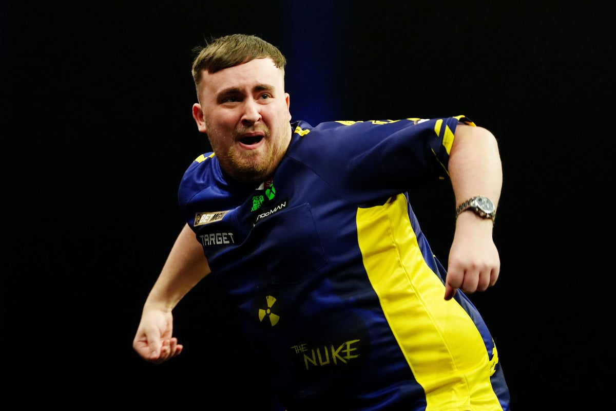 Luke Littler hits nine-dart finish en route to Premier League win in Cardiff