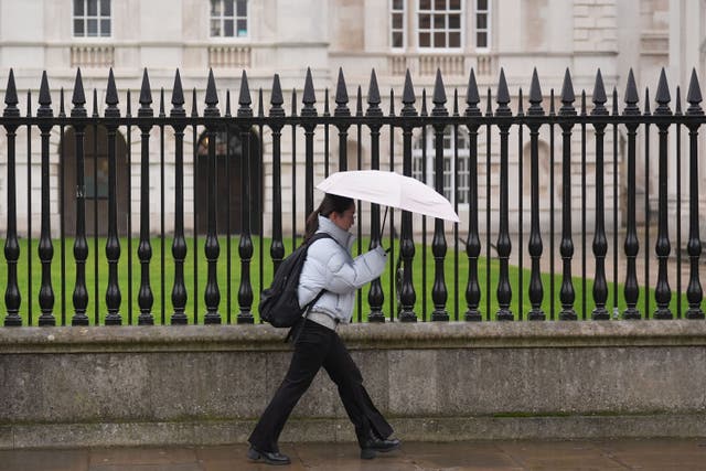 <p>Heavy rainfall is expected across Wales and parts of England on Tuesday (Joe Giddens/PA)</p>