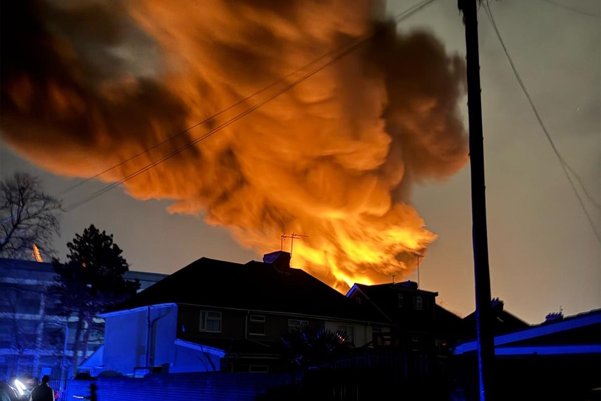 Up to 70 firefighters tackled the catastrophic blaze overnight