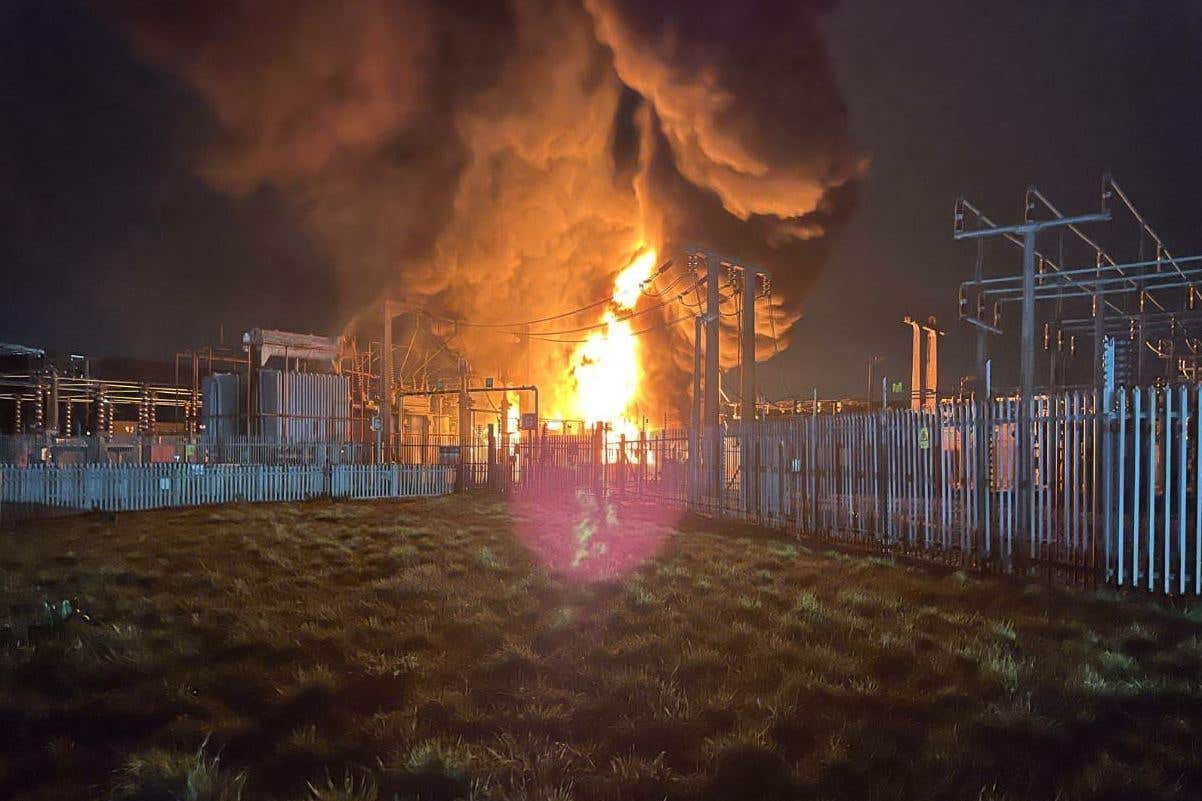 The fire at Hayes electrical substation which resulted in the closure of Heathrow airport on Friday