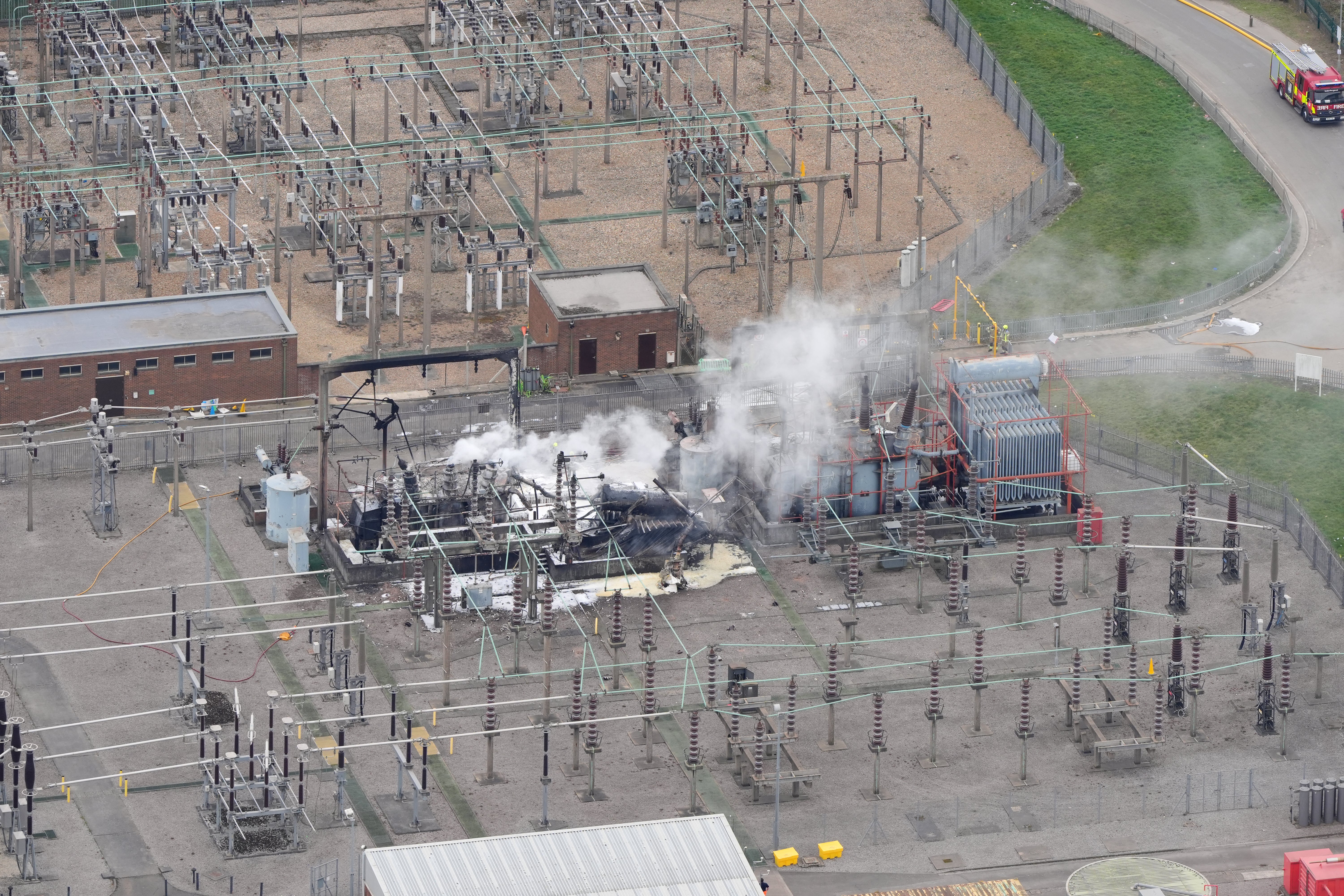 National Grid, which owns the damaged substation, said it did not know what caused the ‘very, very unusual’ fire