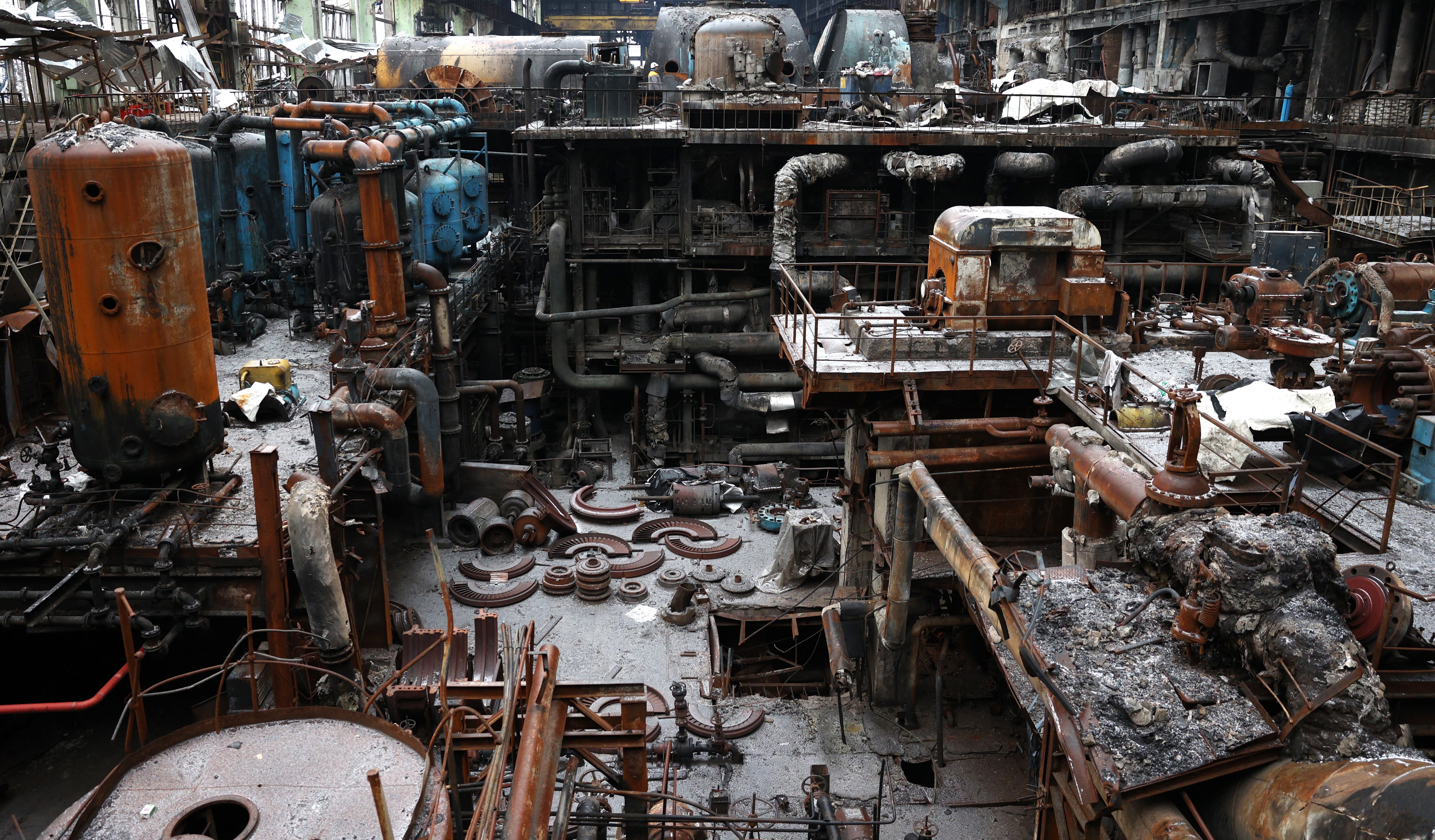 A thermal power plant in Ukraine damaged during a missile attack