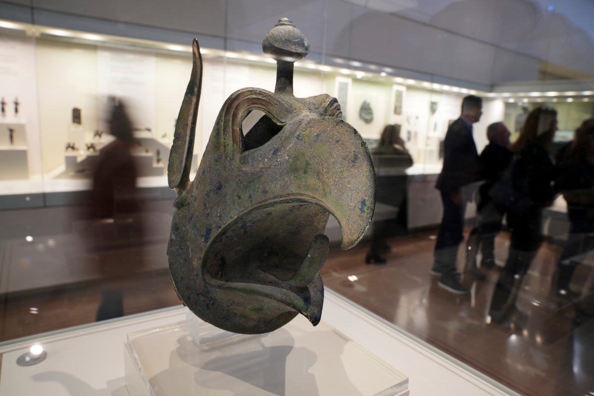 An ancient bronze griffin head is returned to Greece from New York in a major repatriation move