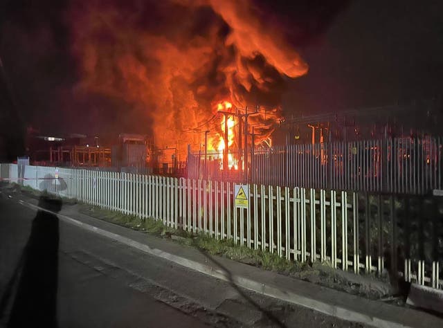 <p>The fire ripped through  an electricity substation in Hayes, west London, on Friday morning</p>