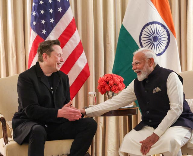 <p>Elon Musk meets Indian prime minister Narendra Modi in Washington</p>