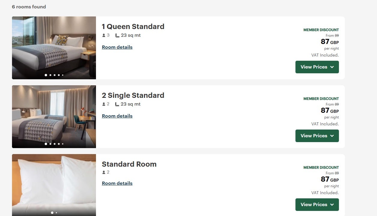 Prices for the same rooms at Hilton London Heathrow Airport Terminal 5 a week later on 28 March