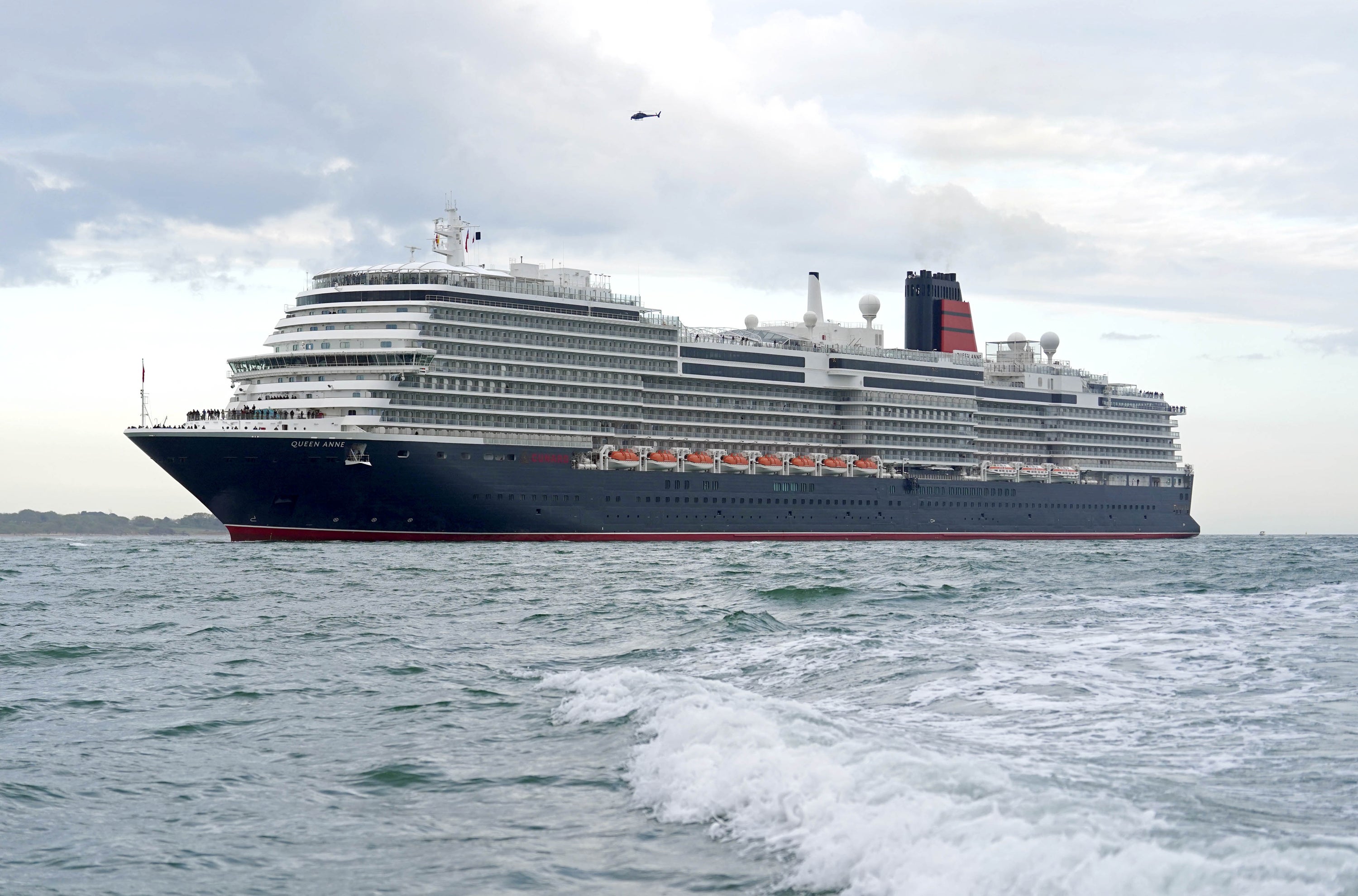 <p>Cunard's newest cruise ship Queen Anne arrives at the City Cruise Terminal in Southampton</p>