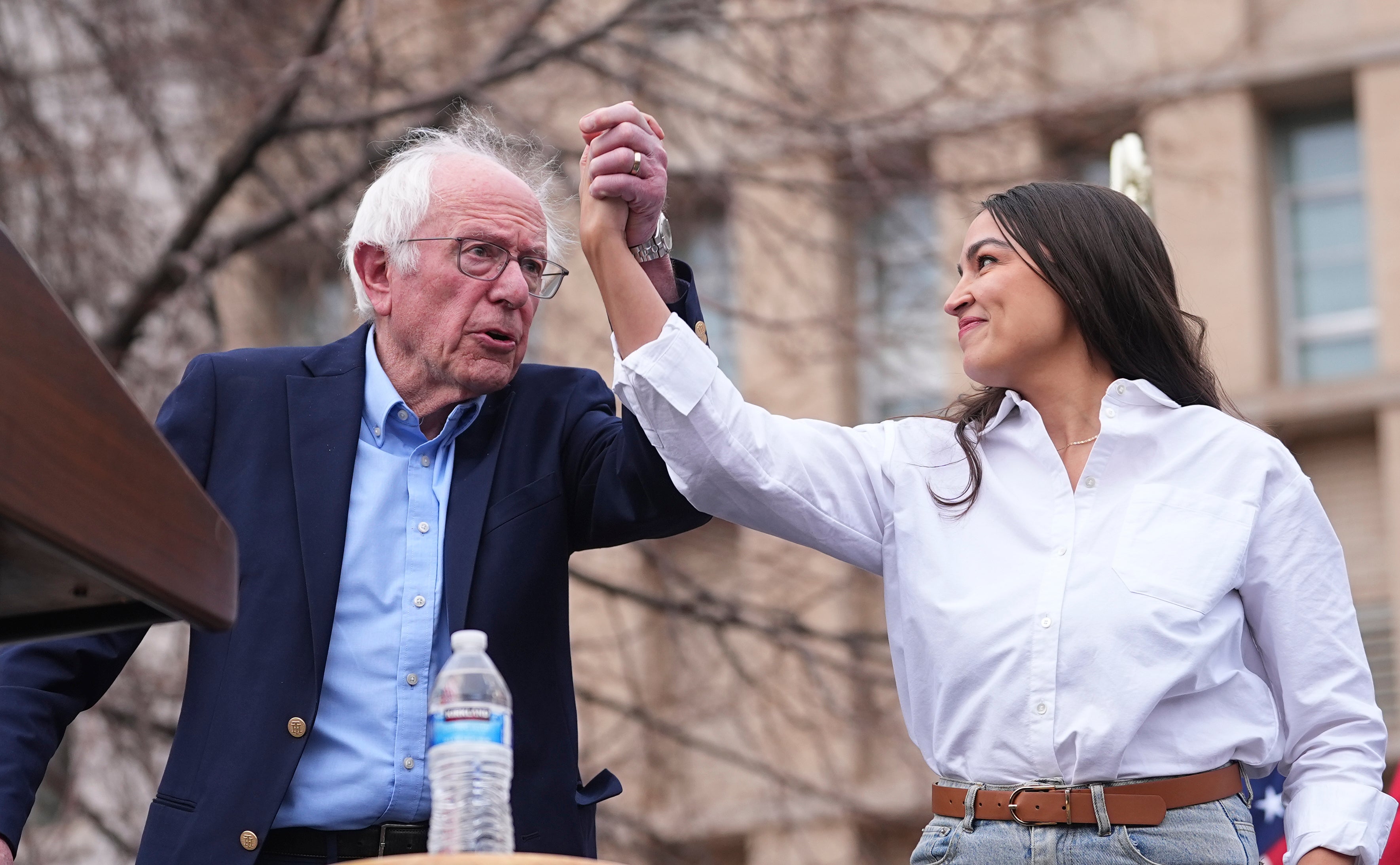 Ocasio-Cortez, who is currently touring the country with Sanders to rally against Trump’s policies, was in third place. The progressive Democrat was backed by 5 percent of Democratic and Democratic-leaning voters.