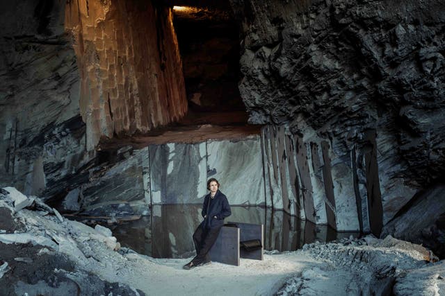 Designed by award-winning Limerick architect and furniture designer, Edwyn James Hickey, the Valentia Slate chair is being exhibited by Dublin’s Sol Gallery at Art Evolve (Fionn McCann/PA)