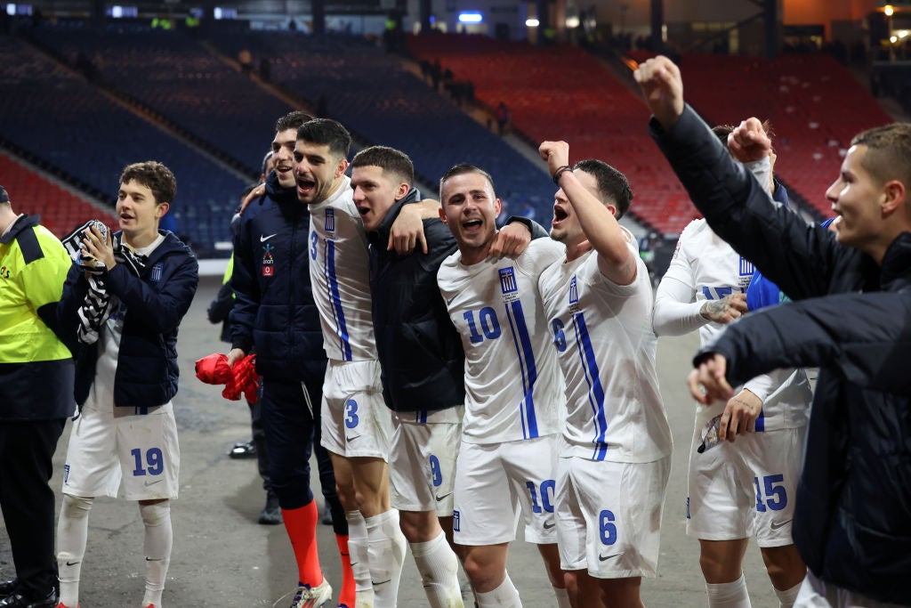 Greece came from behind to beat Scotland and earn Nations League promotion