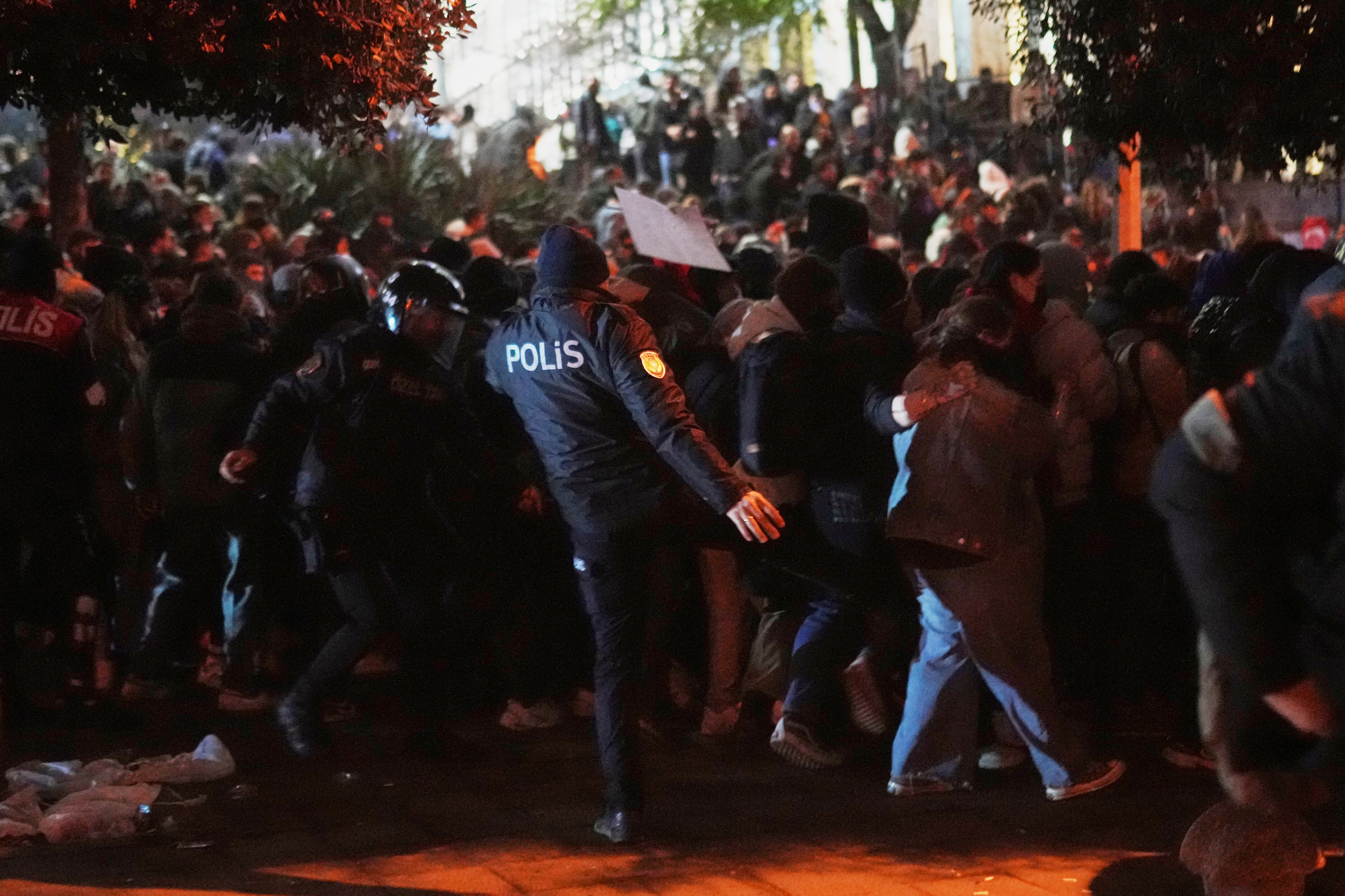 Police deployed water cannons, tear gas, pepper spray and fired plastic grains with protesters in Istanbul, Ankara and Izmir