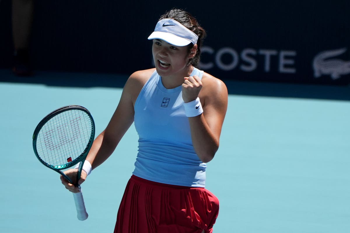 Emma Raducanu advances to Miami Open last 16 after Kessler retires