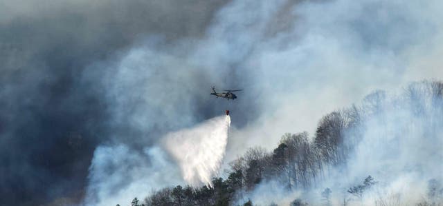 <p>Firefighters in the Carolinas are having to fend off nearly half-a-dozen blazes that cropped over the last week. The wildfires were fueled, again, by strong winds and dry conditions</p>