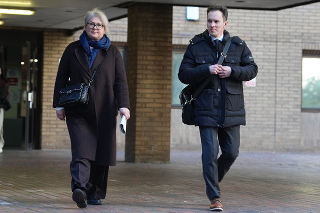Ekaterina Ovsiannikova, left, and Alexei Owsjanikow leaving Southwark Crown Court, south London (Lucy North/PA)