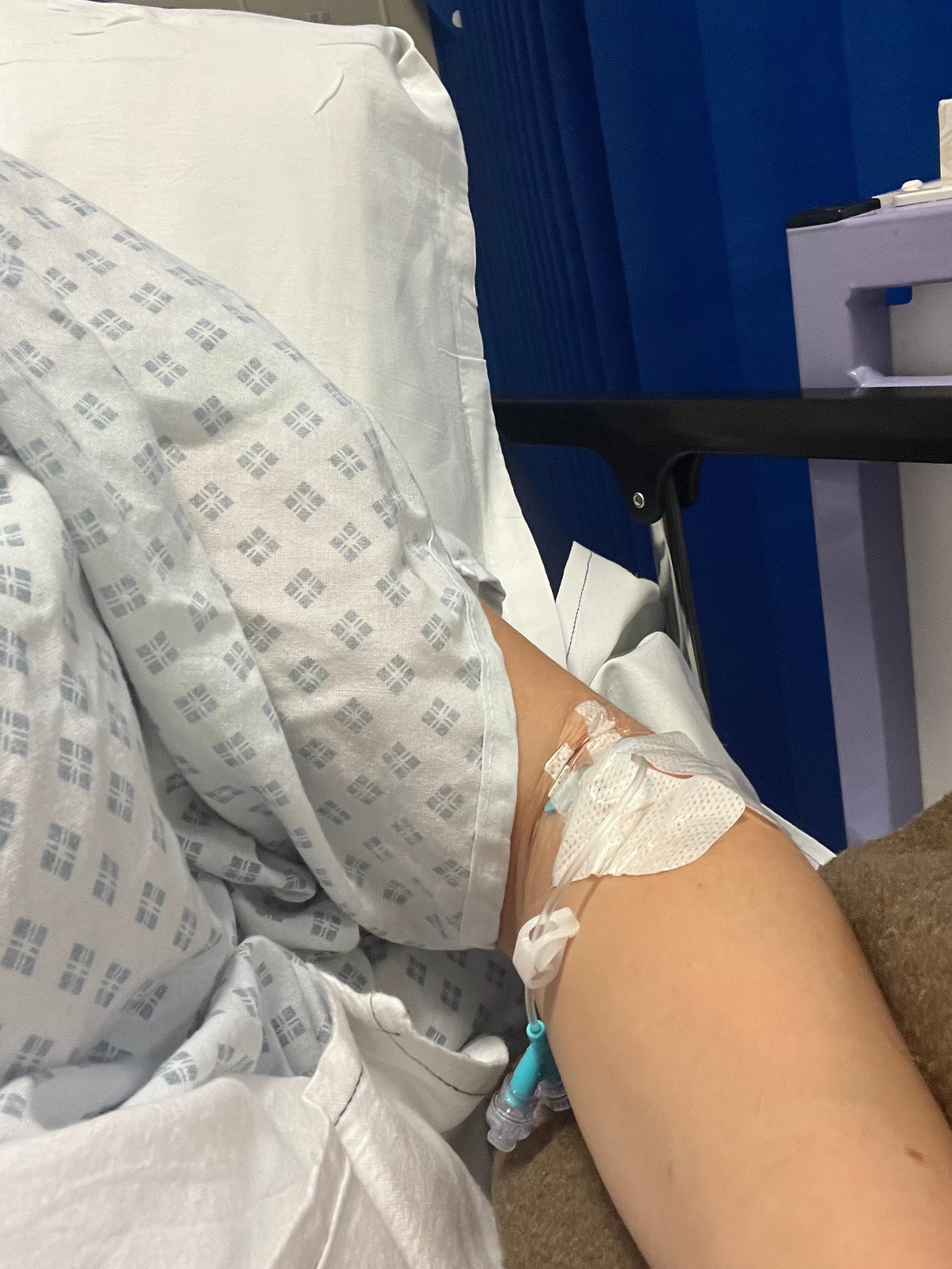 Rhian went to hospital after noticing blood in her stools