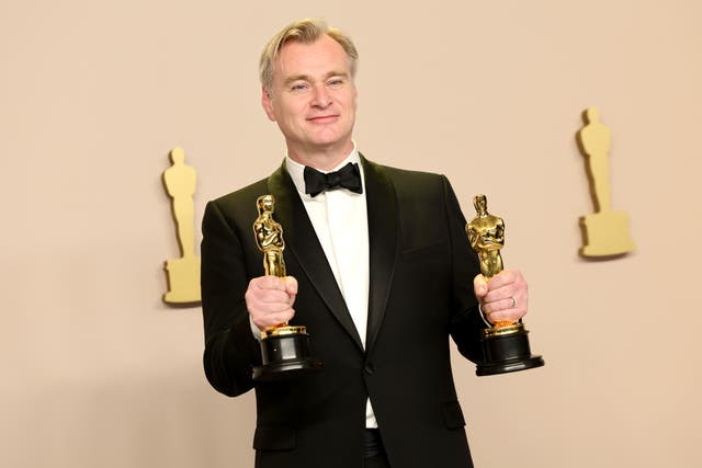 <p>Christopher Nolan,  winner of the best directing award and the best picture award for 'Oppenheimer' during the 96th Annual Academy Awards</p>