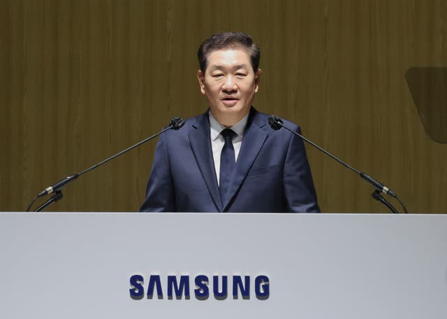 <p>Han Jong Hee speaks during the company's annual general meeting in Suwon, South Korea, on 19 March 2025</p>