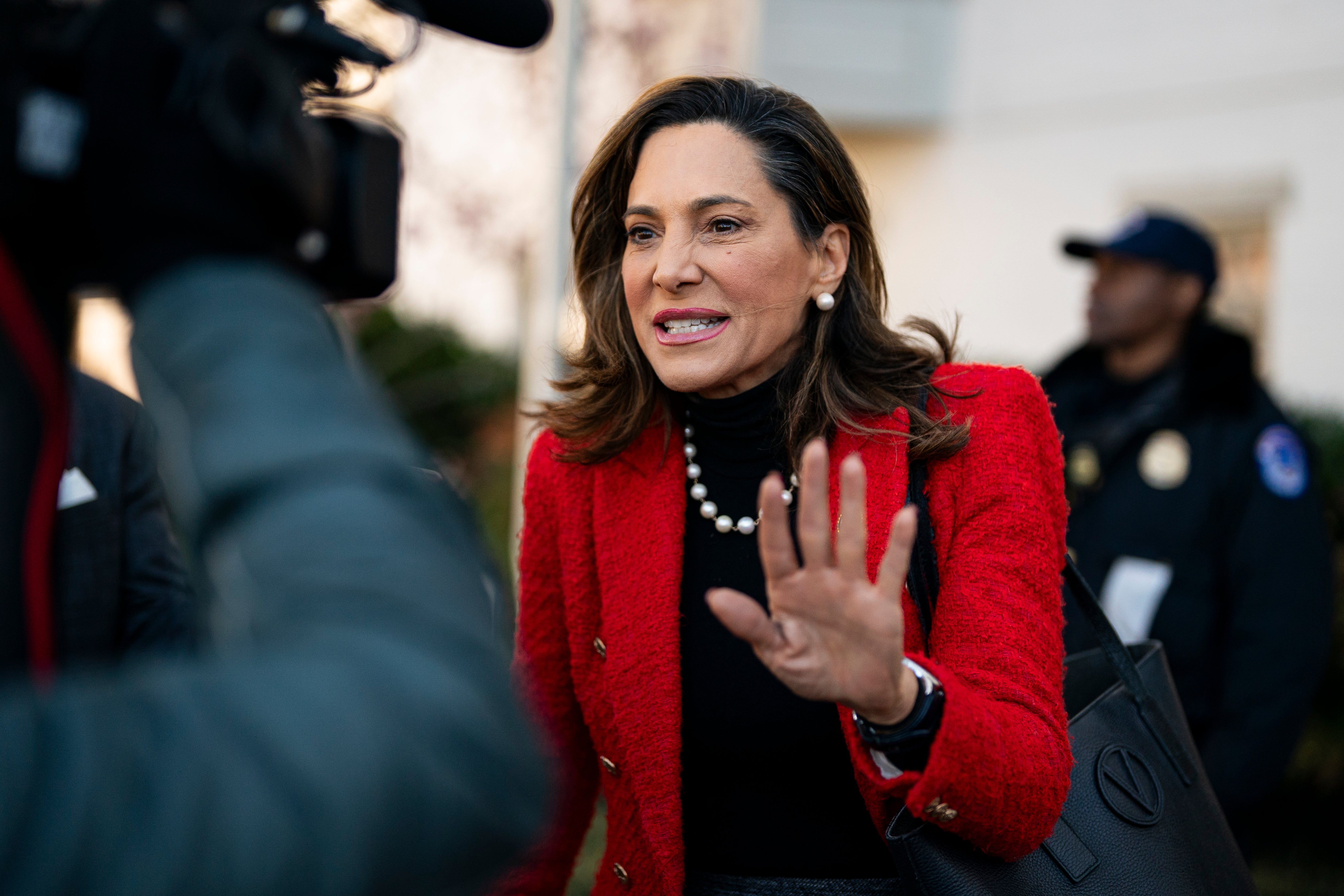 <p>Maria Elvira Salazar, a congresswoman in the House of Representatives, has defended Trump after he called a female reporter ‘piggy’</p>
