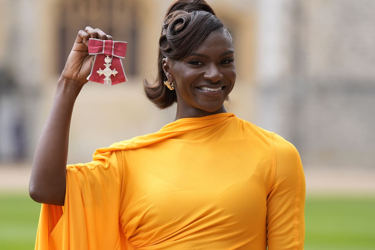 Dina Asher-Smith collects MBE from &lsquo;funny and really charming&rsquo; King