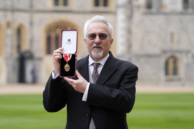 Sir Alan Hollinghurst after being made a Knight Bachelor at an Investiture ceremony at Windsor Castle (Andrew Matthews/PA)
