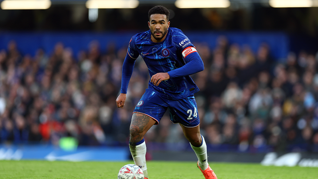 <p>Reece James of Chelsea in action during the Emirates FA Cup Third Round match between Chelsea and Morecambe at Stamford Bridge on January 11, 2025 in London, England.</p>