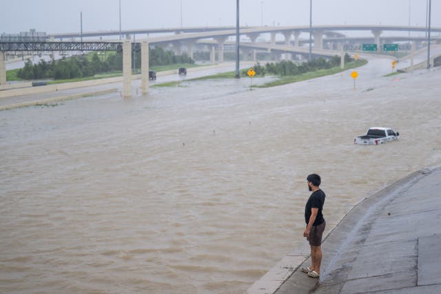 <p>AccuWeather released its Atlantic hurricane season forecast on Wednesday. The forecasting company said this season will have ‘several similarities’ to last year. Pictured: Flooding after a storm hit Texas in July</p>