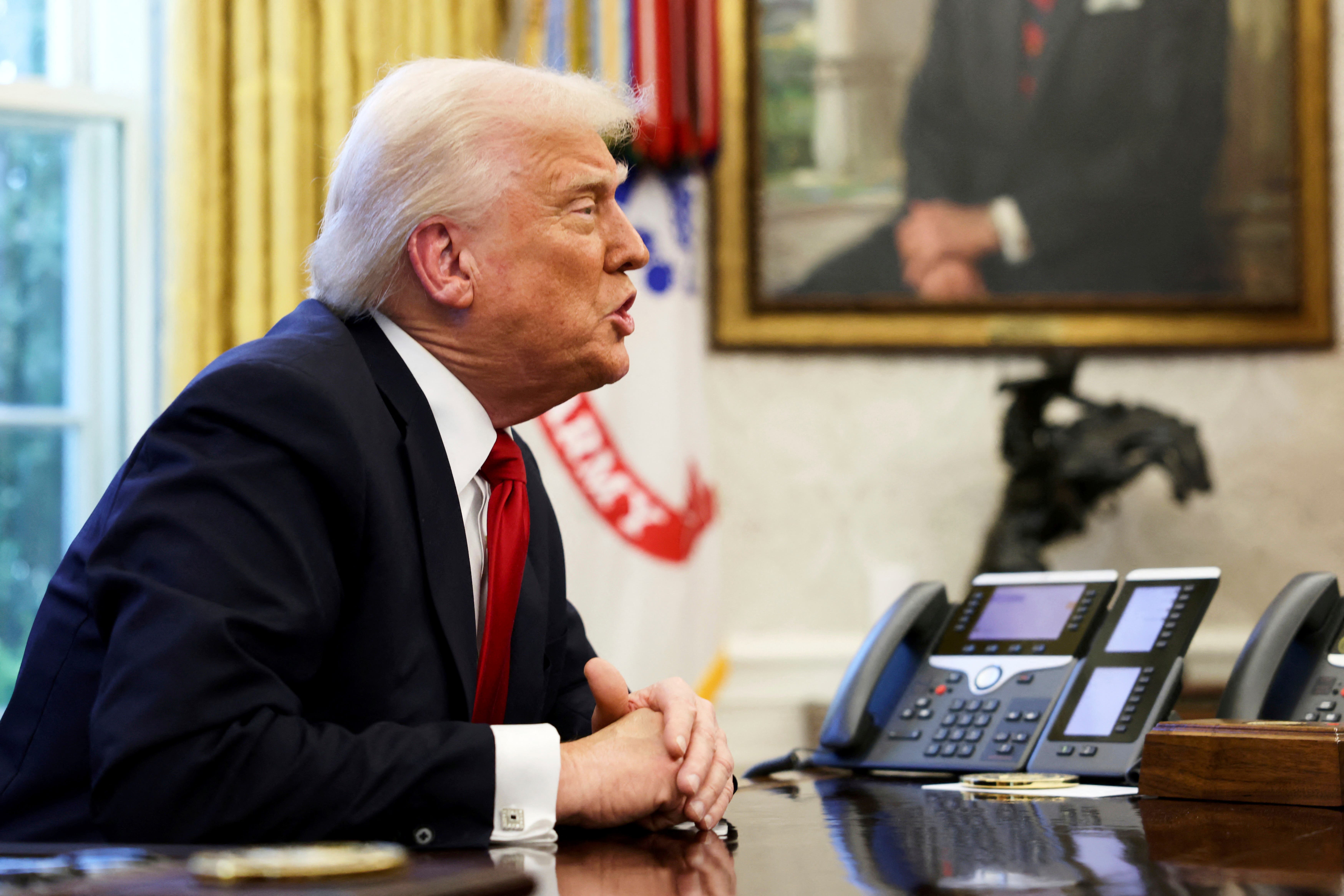Donald Trump has said he is willing to extend the deadline to allow a non-Chinese buyer to be found for TikTok (AP)