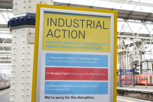 Strike action disrupted trains on several routes between 2022 and 2024 (Lucy North/PA)