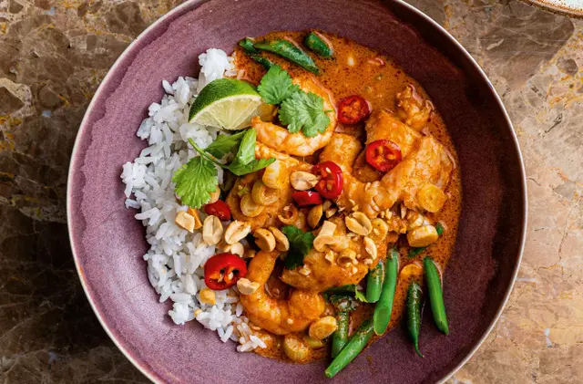 <p>This Thai-style red curry is ready in under 15 minutes – quicker than a takeaway</p>