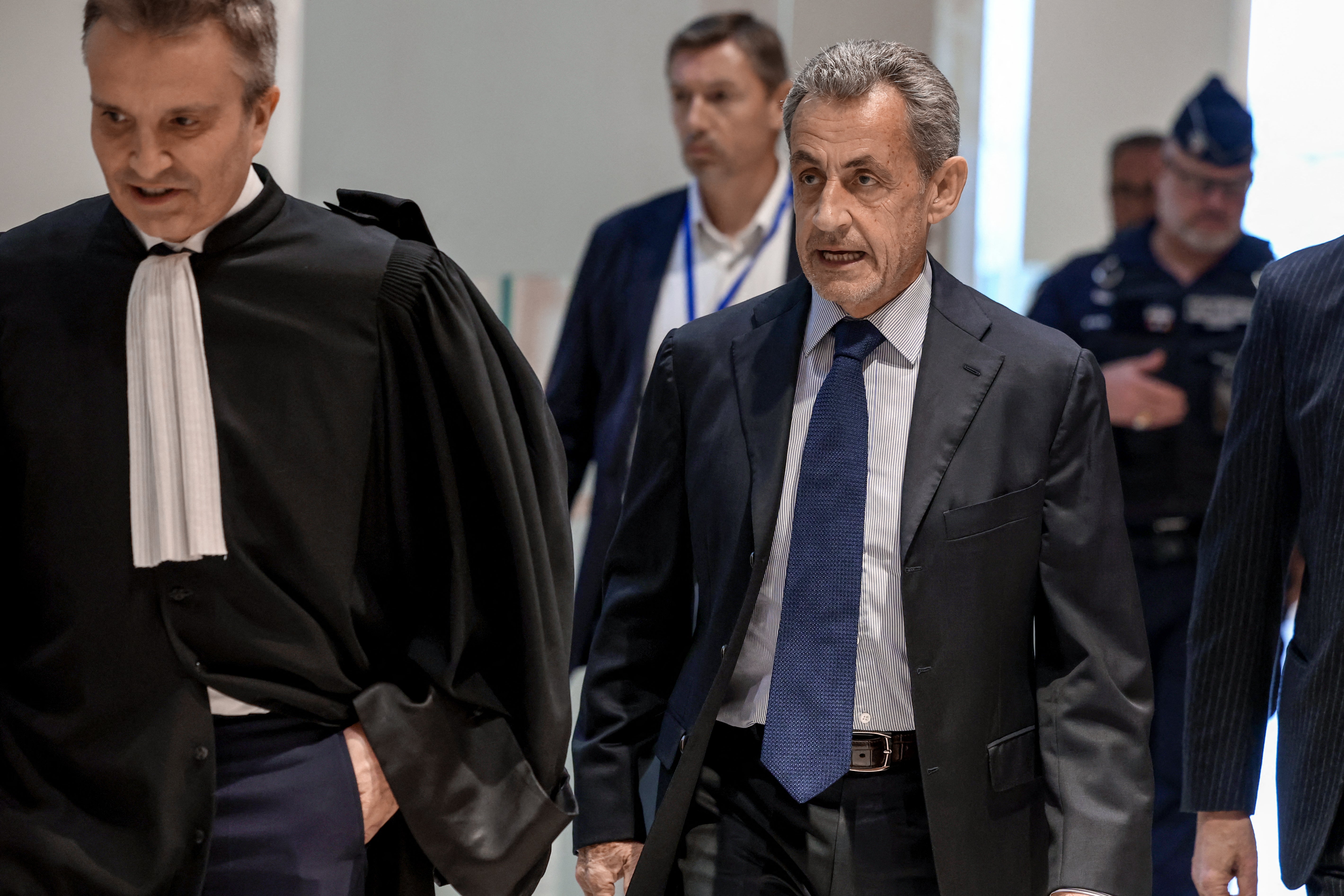 Sarkozy arrives in court in Paris for his trial in March