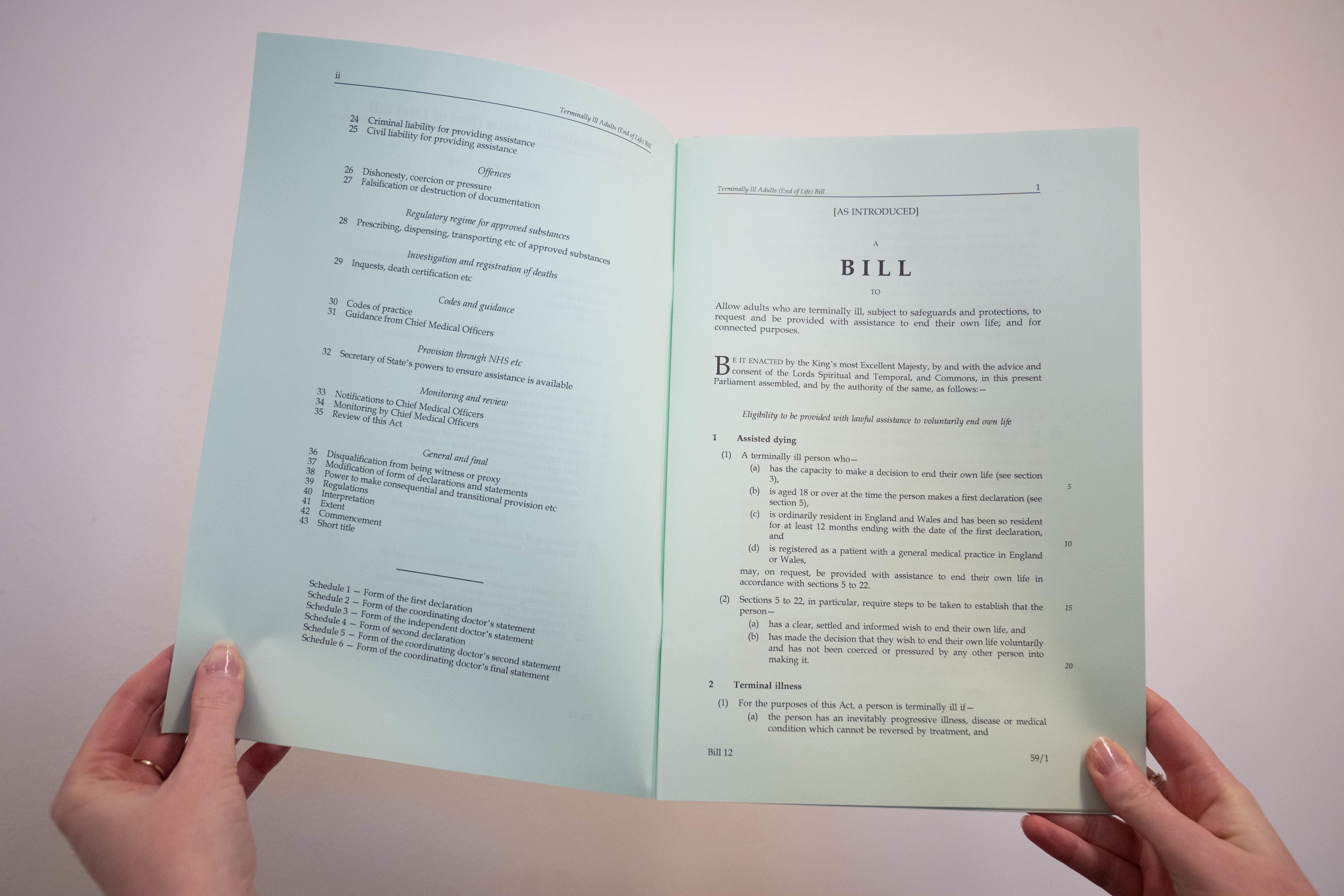 The Terminally Ill Adults (End of Life) Bill has undergone a number of amendments since it was first published last year (Stefan Rousseau/PA)