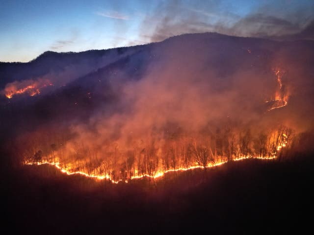 <p>Forecasters are warning residents in the Carolinas of continued fire danger. Multiple blazes in the region have scorched thousands of acres this week</p>