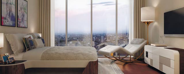 <p>The interior of Akyon London One as shown in a brochure</p>