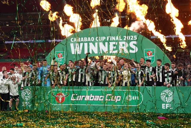 A huge party is expected in Newcastle on Saturday to celebrate the club winning the Carabao Cup (Owen Humphreys/PA)