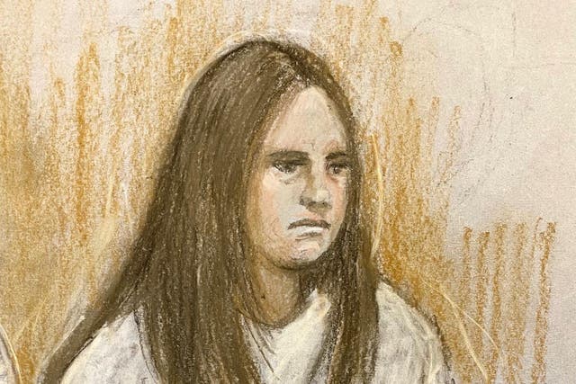 Court artist sketch of Julia Wandel appearing at Leicester Magistrates’ Court (Elizabeth Cook/PA)