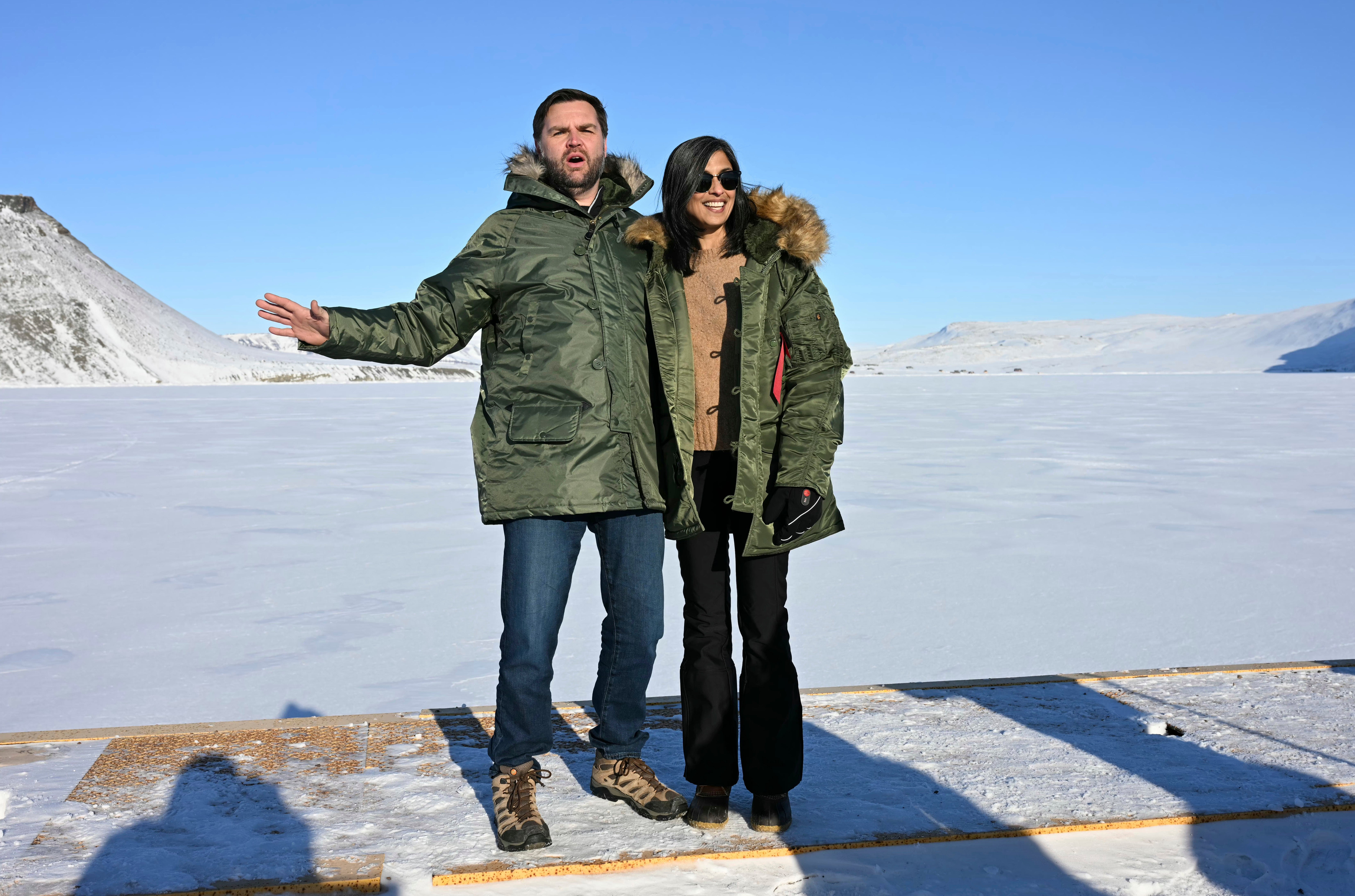 Vice President JD Vance stands with his wife, Second Lady Usha Vance