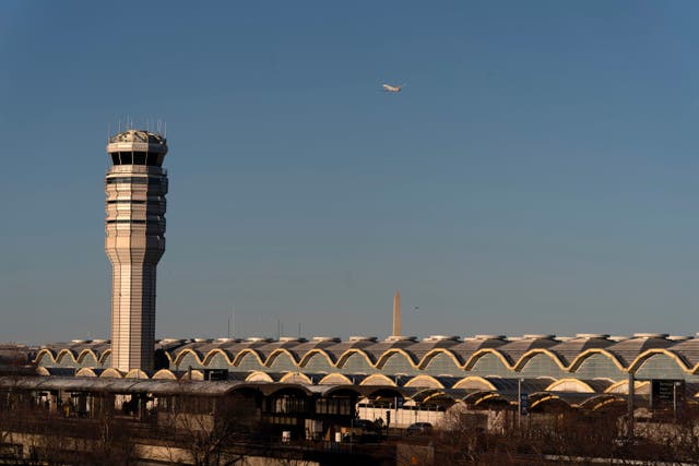 <p>The air traffic control tower at Ronald Reagan Washington National Airport is pictured, Saturday, Feb. 1, 2025, in Arlington, Va. (AP Photo/Jose Luis Magana)</p>