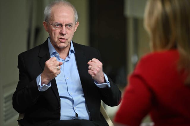 <p>Former archbishop of Canterbury Justin Welby has spoken to the BBC about his resignation (Jeff Overs/BBC/PA)</p>