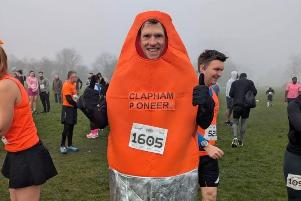 Man Aims to Break London Marathon Record Dressed as a Traffic Cone