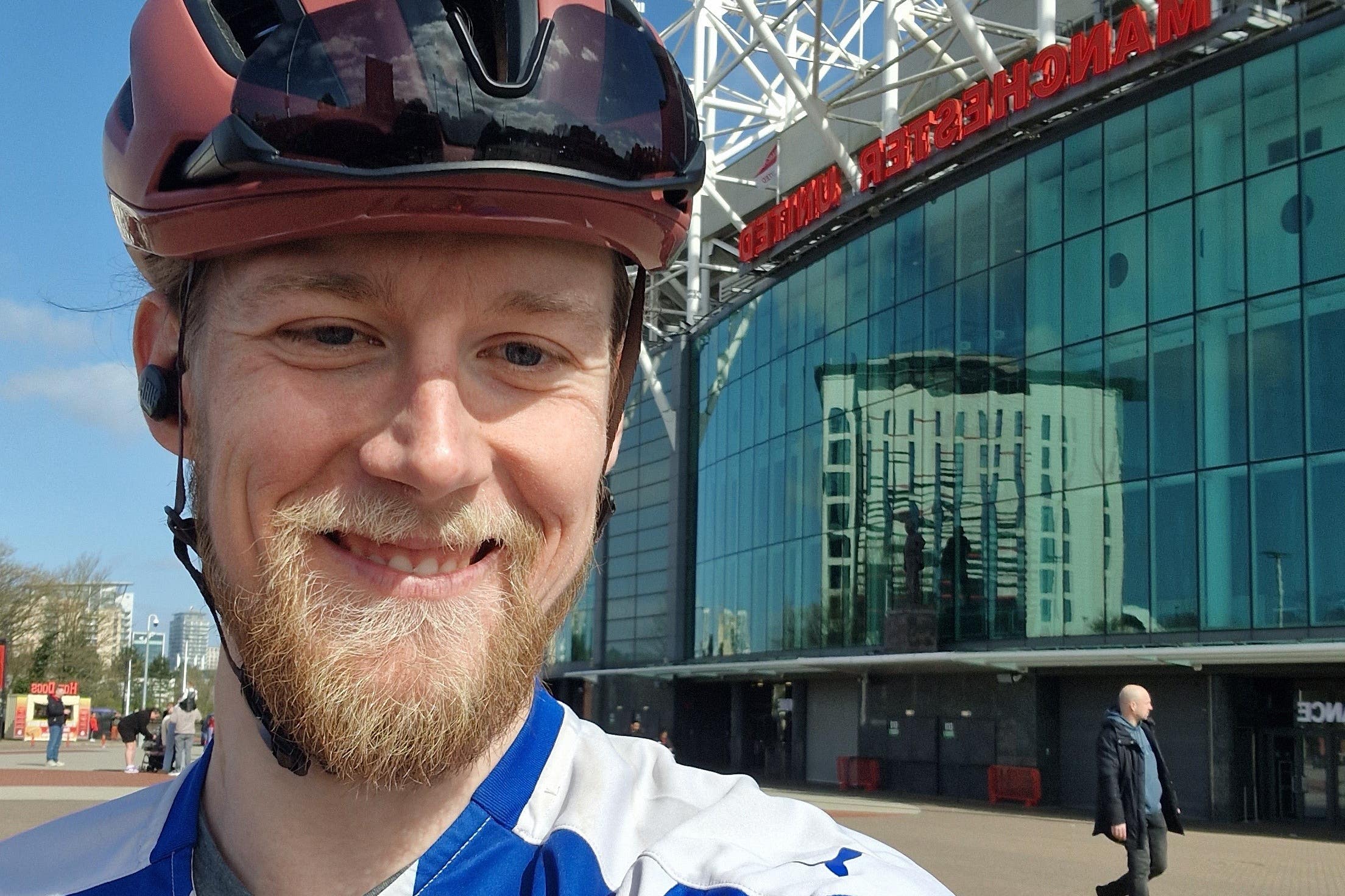 Matt Jopson is attempting to cycle to all 92 English Football League clubs in memory of his uncle who died from prostate cancer (Matt Jopson/PA)