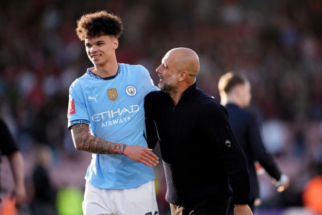 Manchester City’s Nico O’Reilly is excited ahead of the FA Cup semi-finals (Adam Davy/PA)