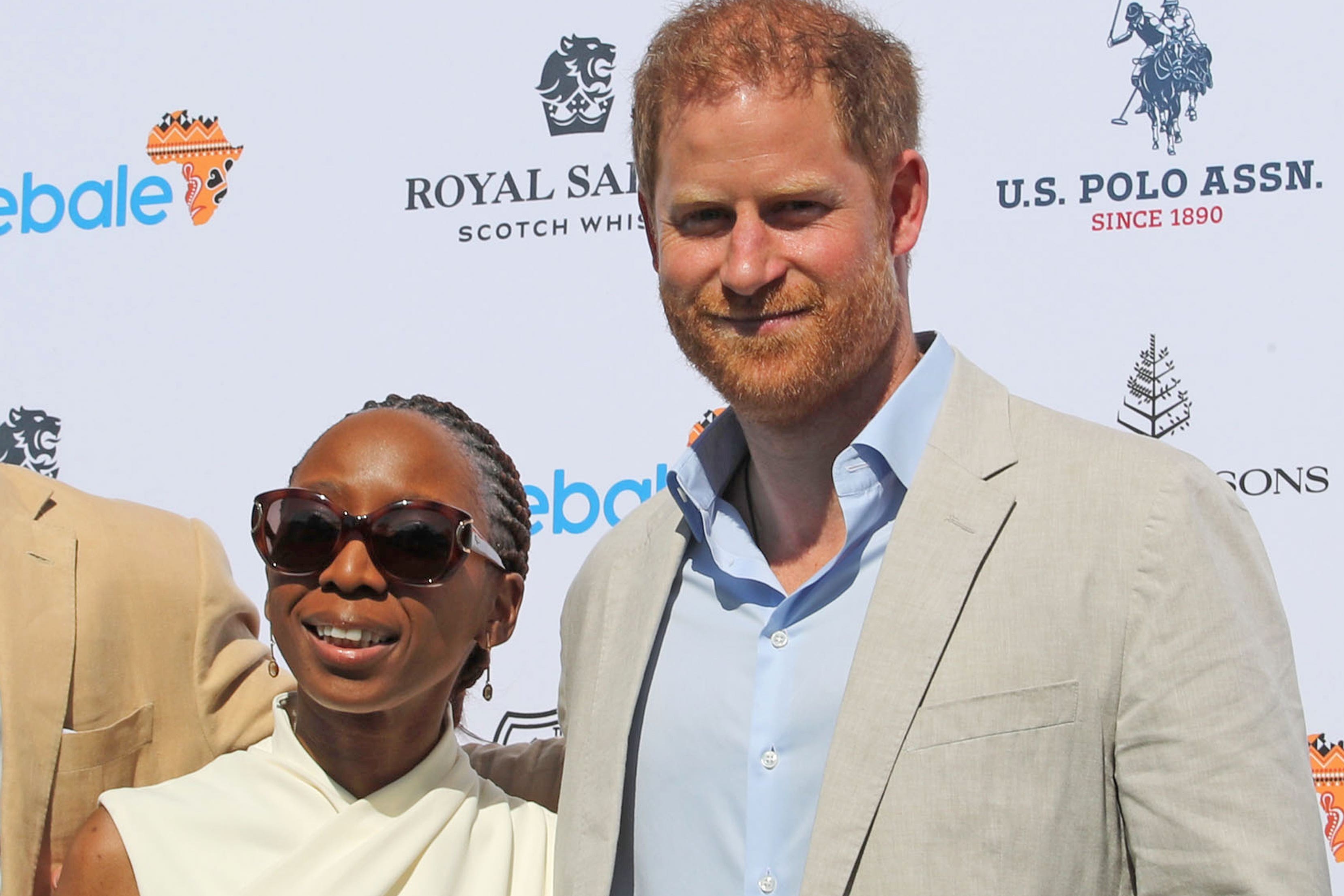 Harry with Sentebale chairwoman Sophie Chandauka (Jordan Pettitt/PA)