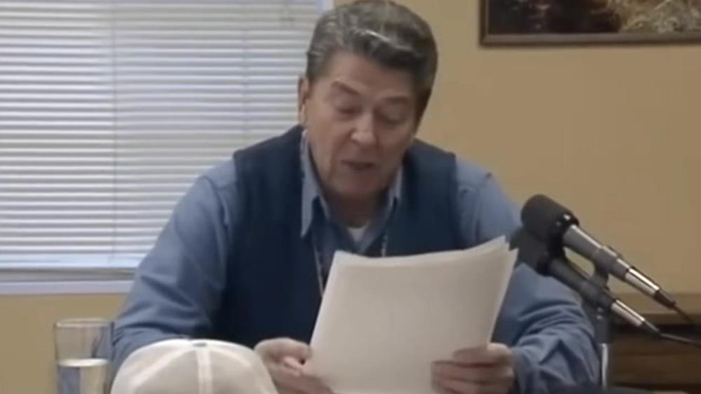 <p>Ronald Reagan warns of Donald Trump trade war tactic in speech from 1988</p>