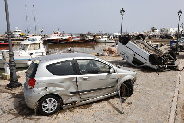 <p>A powerful storm has flooded homes and damaged roads on Paros</p>