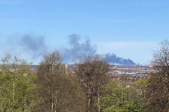 View of fire at Blairlinn Industrial Estate in Cumbernauld (Lucinda Cameron/PA Wire).