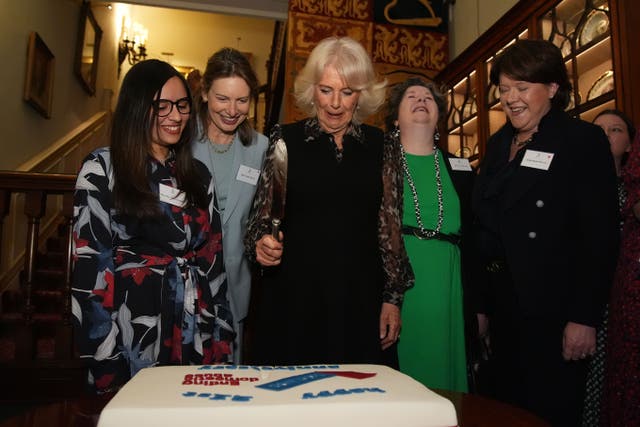 The Queen Camilla marked the 21st anniversary of the charity SafeLives (Aaron Chown/PA)