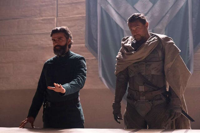 <p>Oscar Isaac and Jason Momoa in Dune</p>