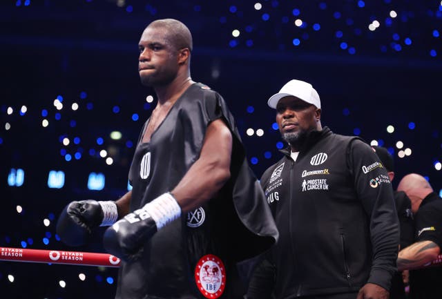<p>Daniel Dubois (left) with his coach Don Charles</p>
